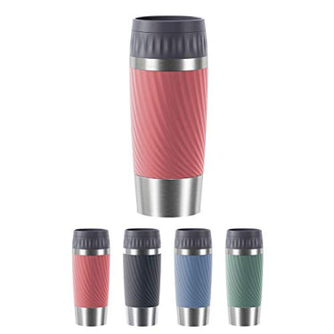 Emsa Travel Mug Easy Twist Edelstahl-Isolierbecher, 360 ml, Spülmaschinenfest, Einfaches Öffnen & Schließen, 4h heiß + 8h kalt, Aquablau, N2011800 im Sale